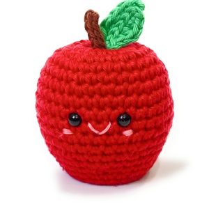 Product Image and Link for Crochet Red Apple Stuffed Plush Amigurumi | Play Food | Stress Ball