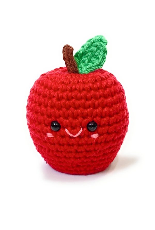 Product Image and Link for Crochet Red Apple Stuffed Plush Amigurumi | Play Food | Stress Ball