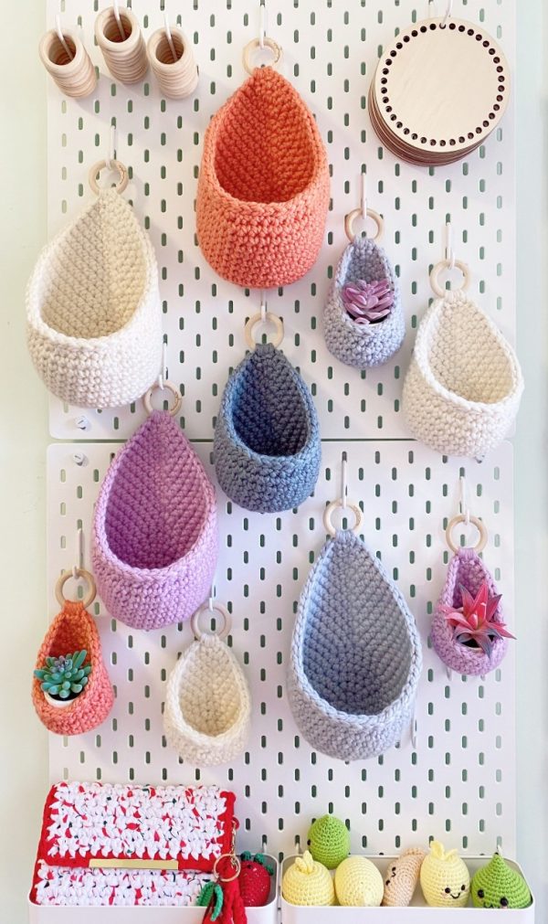 Product Image and Link for Crochet Hanging Basket | Macrame Planter | Teardrop Hanging Storage
