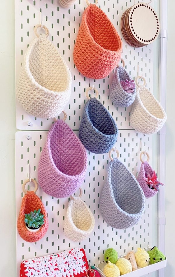 Product Image and Link for Crochet Hanging Basket | Macrame Planter | Teardrop Hanging Storage