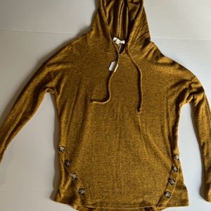 Product Image and Link for Women’s Stitch & Knot Gold Knit Hoodie (Size M) – Item 3113