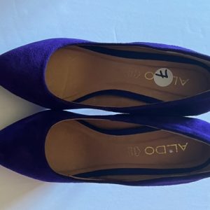 Product Image and Link for Aldo Women’s Purple Classic Platform Round Toe Chunky Heel Pumps – Size 7