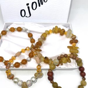 Product Image and Link for Amber Nights Gemstone Bracelet Set