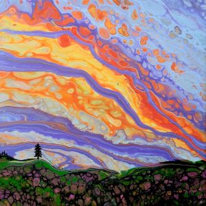 Product Image and Link for Lone Pine Fluid Art Painting