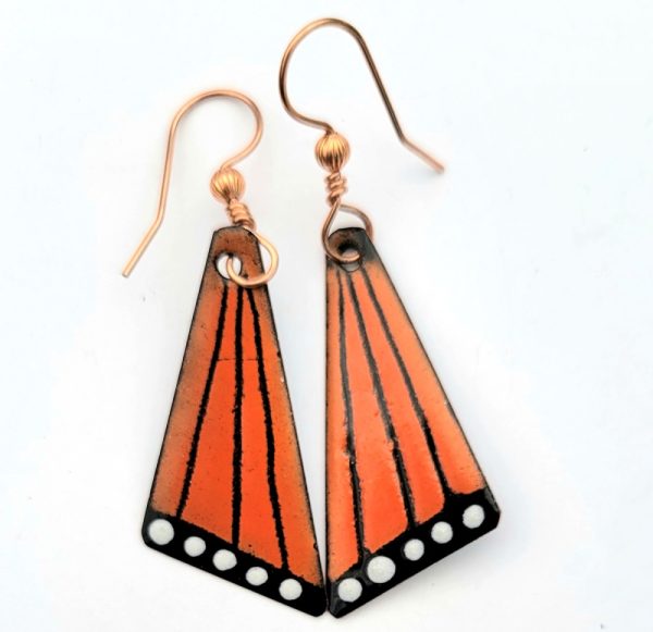 Product Image and Link for Large Orange Butterfly Wing Earrings