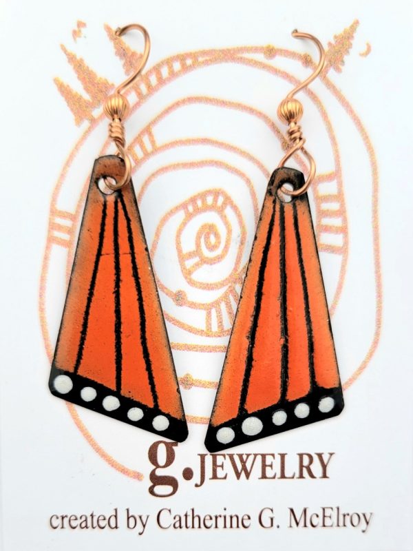 Product Image and Link for Large Orange Butterfly Wing Earrings