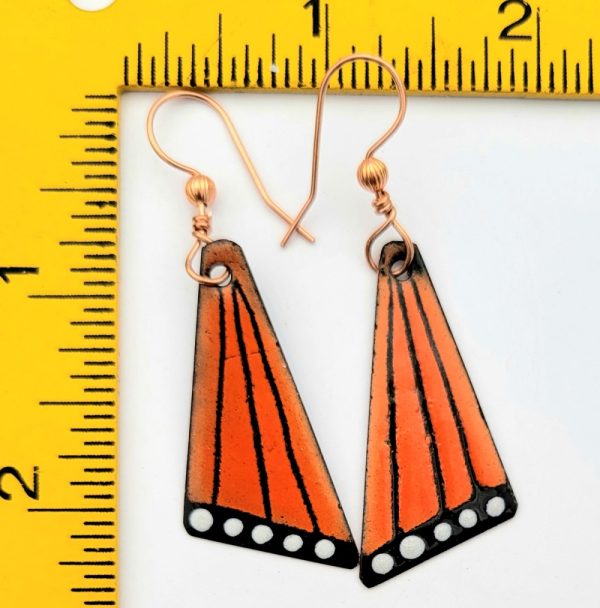 Product Image and Link for Large Orange Butterfly Wing Earrings