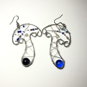 Product Image and Link for Metal Mushroom Wire Wrapped Beaded Earrings