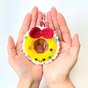 Product Image and Link for Handmade Crochet Christmas Wreath Ornament (Yellow)
