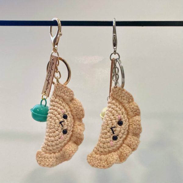 Product Image and Link for Crochet Dumpling Keychain | Pierogi