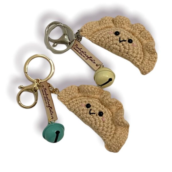 Product Image and Link for Crochet Dumpling Keychain | Pierogi