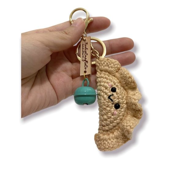 Product Image and Link for Crochet Dumpling Keychain | Pierogi