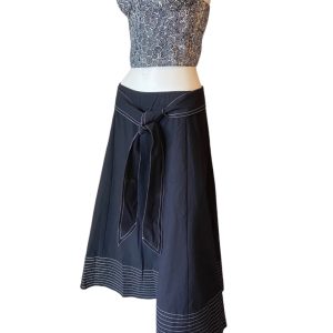 Product Image and Link for Flare Black Skirt with Stitching