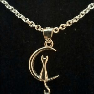 Product Image and Link for Crescent Moon Cat Necklace
