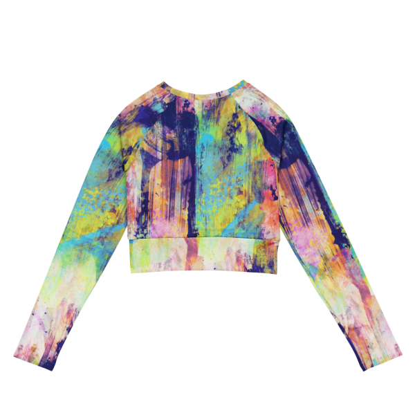Product Image and Link for Crop Top Long-Sleeve, Vibrant Artistic Texture Pattern