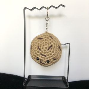 Product Image and Link for Yummy Chocolate Chip Cookie Dessert Food Yarn Keychain
