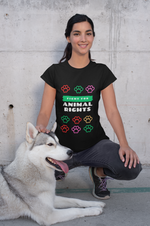 Product Image and Link for Unisex T-shirt with Animal Rights Graphic