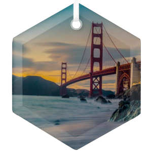 Product Image and Link for Golden Gate Bridge Glass Ornament