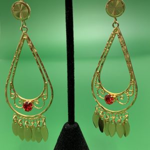 Product Image and Link for Red Stone Teardrop fancy Earrings