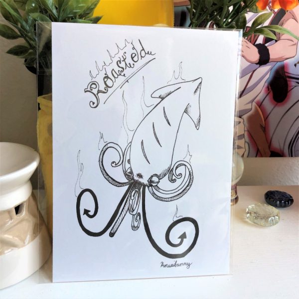 Product Image and Link for Ikayaki Yummy Roasted black and White Squid Food 5×7 inchprint