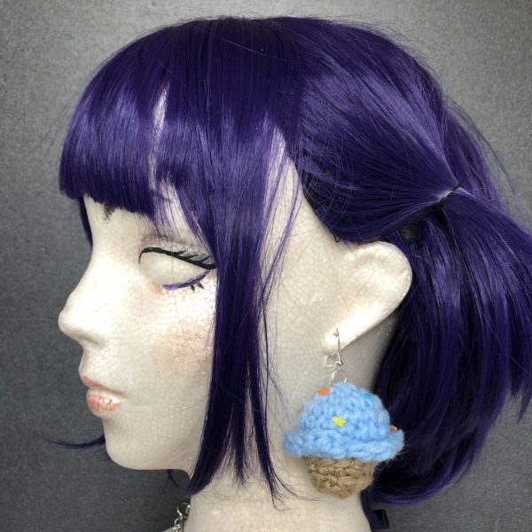 Product Image and Link for Blue Space Muffin Cupcake Earings With Star Sprinkles