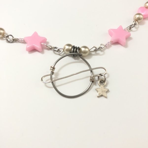 Product Image and Link for Outer Space Girl Pink Charms Planet Wire Wrapped Necklace