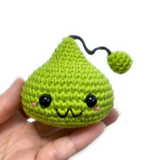 Product Image and Link for MapleStory Green Slime Crochet Plushie Amigurumi