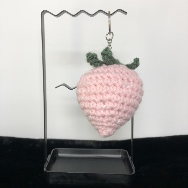 Product Image and Link for Juicy Strawberry Crochet Yummy Food Yarn Fruit Fun Keychain