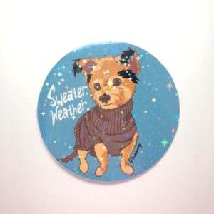 Product Image and Link for Cute Doggy Sweater Weather Winter Puppy Sticker