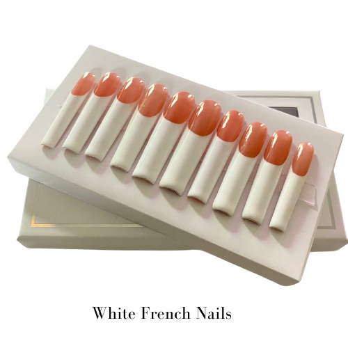 Product Image and Link for White French Press On Nails