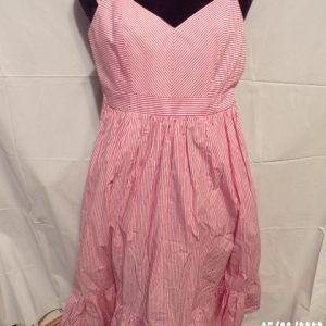 Product Image and Link for J Crew Spaghetti Strap Dress Dark Pink & White Striped 00 NWT