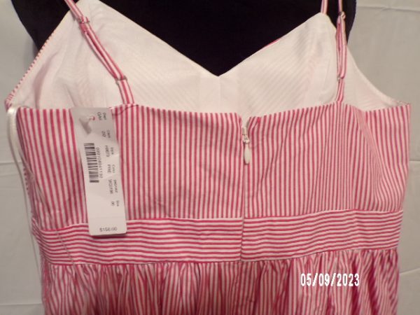 Product Image and Link for J Crew Spaghetti Strap Dress Dark Pink & White Striped 00 NWT