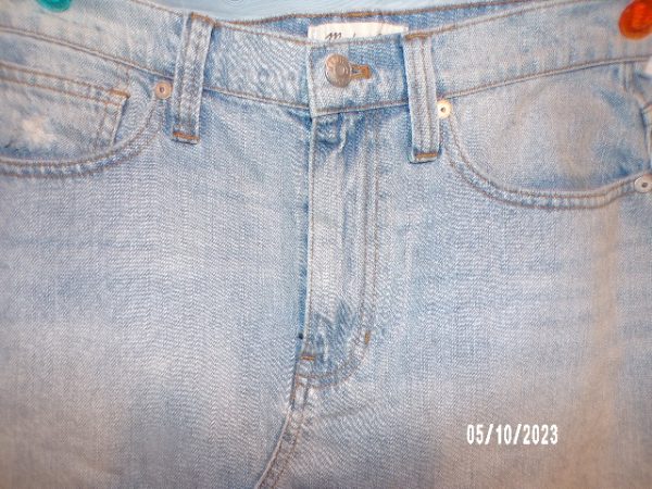 Product Image and Link for NEW Madewell Denim Jeans Mini Skirt 27 Distressed A Line Frayed Hem Cotton $79