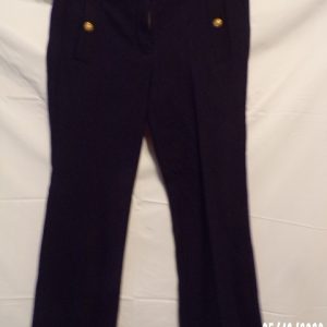 Product Image and Link for J Crew Navy Wide Leg Front Zip Sailor Pants with Gold Button Pockets-Size 0