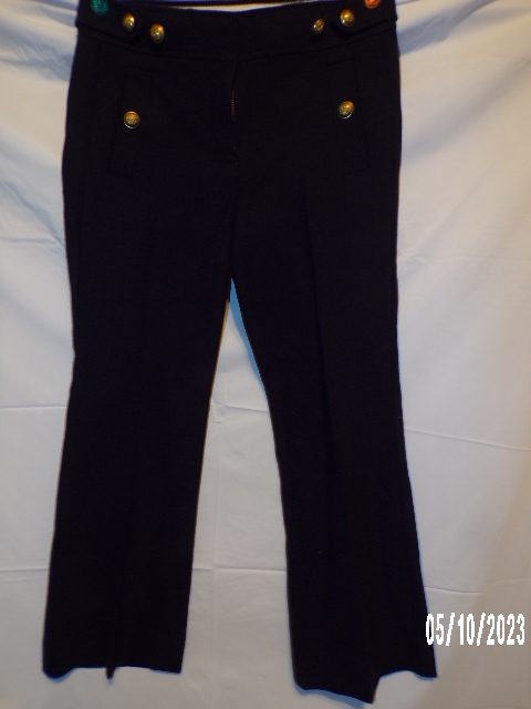 Product Image and Link for J Crew Navy Wide Leg Front Zip Sailor Pants with Gold Button Pockets-Size 0