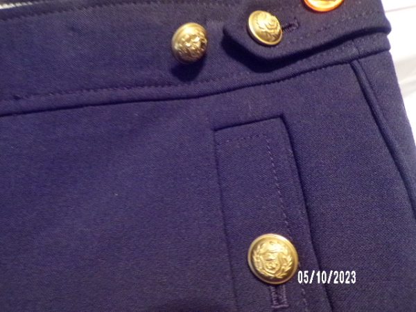 Product Image and Link for J Crew Navy Wide Leg Front Zip Sailor Pants with Gold Button Pockets-Size 0