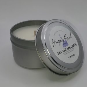 Product Image and Link for Sea Salt and Orchid Soy Candle 4 oz Travel Tin