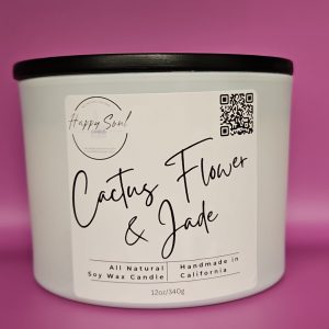 Product Image and Link for Cactus Flower and Jade 3-Wick Soy Candle (12oz)