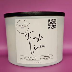 Product Image and Link for Fresh Linen 3-Wick Soy Candle (12oz)