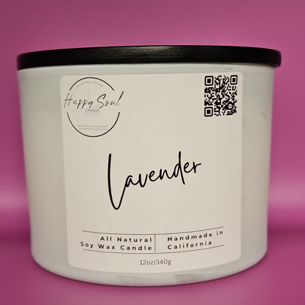 Product Image and Link for Lavender 3-Wick Soy Candle (12oz)