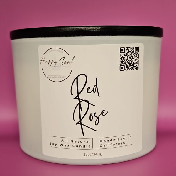Product Image and Link for Red Rose 3-Wick Soy Candle (12oz)