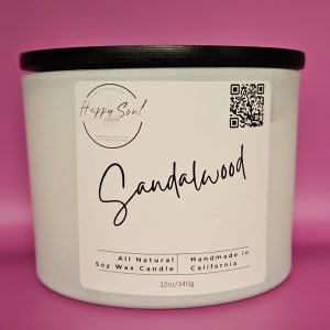 Product Image and Link for Sandalwood 3-Wick Soy Candle (12oz)