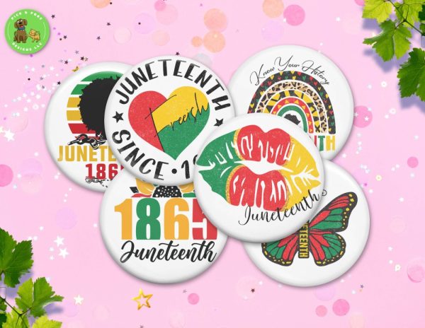 Product Image and Link for Juneteenth 1865 Freedom Button Pins and Keychain Accessories