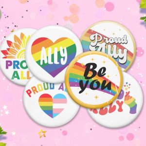 Product Image and Link for LGBTQIA2S+ Ally and Pride Month Button Pins and Accessories