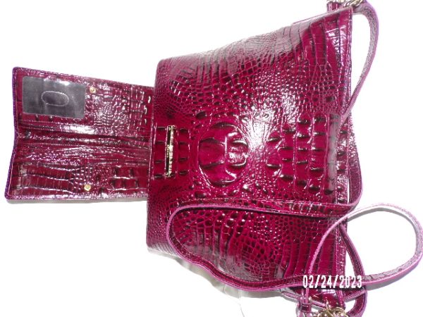Product Image and Link for Brahmin Small Harrison Hobo Black Cherry Leather Crossbody Bag HARD TO FIND