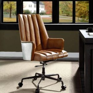 Product Image and Link for TOP GRAIN LEATHER AND ALUMINUM CHAIR – SALVOL