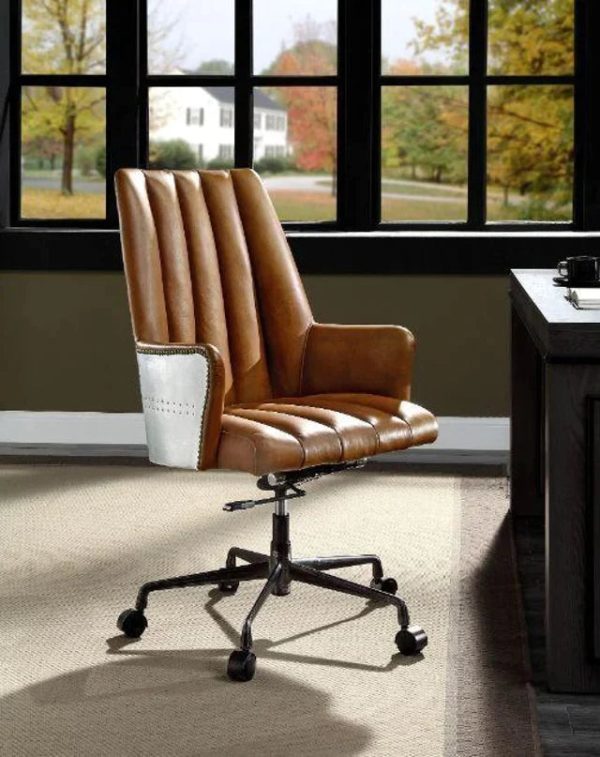 Product Image and Link for TOP GRAIN LEATHER AND ALUMINUM CHAIR – SALVOL