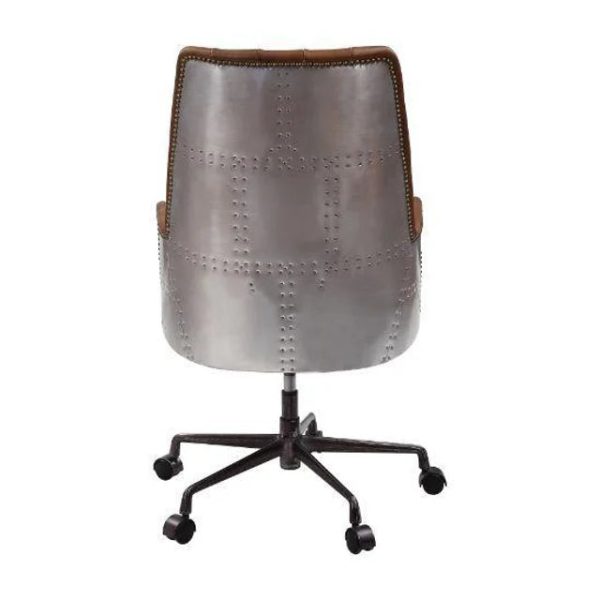 Product Image and Link for TOP GRAIN LEATHER AND ALUMINUM CHAIR – SALVOL