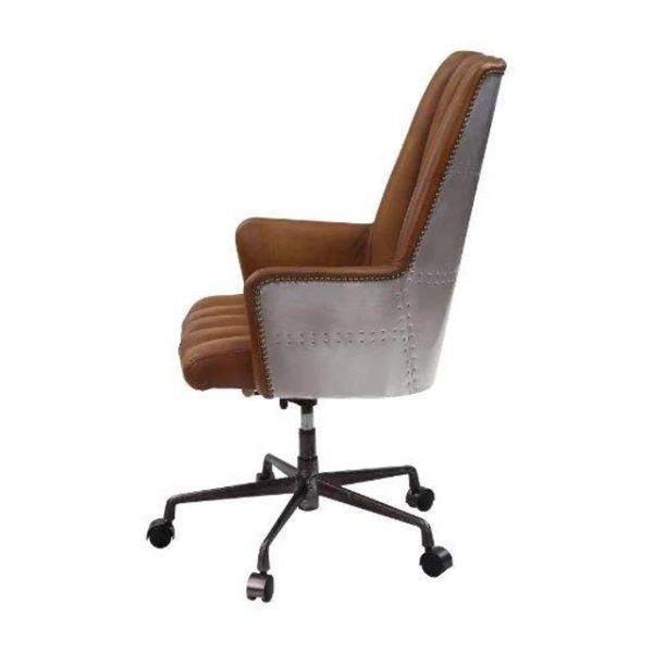 Product Image and Link for TOP GRAIN LEATHER AND ALUMINUM CHAIR – SALVOL