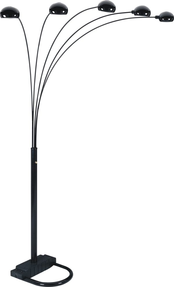 Product Image and Link for BLACK 5-HEADED FLOOR LAMP